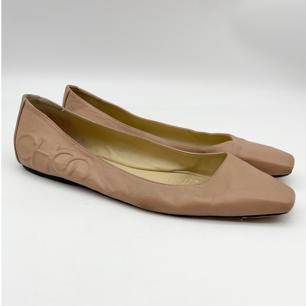 Jimmy Choo Women’s Nude Pre Loved Ballet Flats 40 1/2